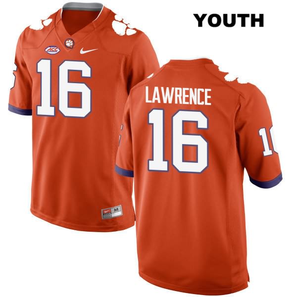 Youth Clemson Tigers #16 Trevor Lawrence Stitched Orange Authentic Style 2 Nike NCAA College Football Jersey RDI0146OZ